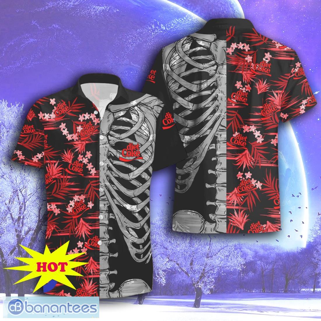 diet coke button skeleton hawaiian shirt short for men women image Diet Coke Button Skeleton Hawaiian Shirt & Short For Men Women Product Photo 1