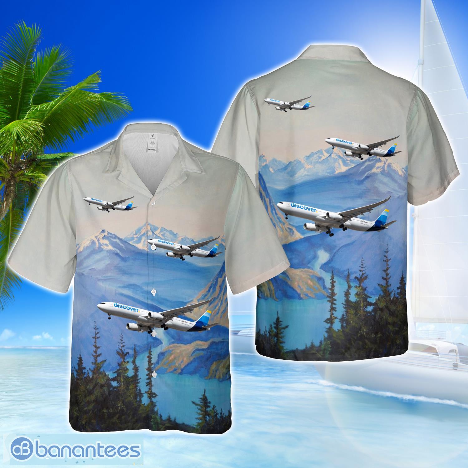 discover airlines airbus a330 343 3d hawaiian shirt beach team gift image Discover Airlines Airbus A330-343 3D Hawaiian Shirt Beach Team Gift Product Photo 1
