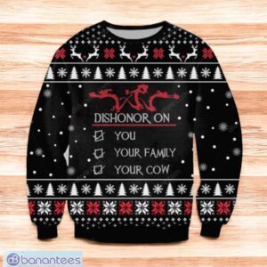 Dishonor On You Knitting Pattern 3D Print Ugly SweaterGift For Men And Women Product Photo 1