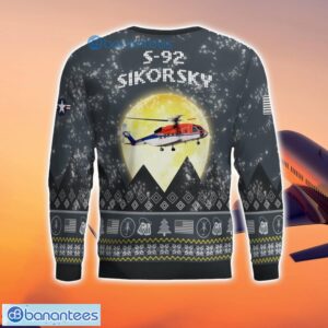 Sikorsky S-92 S92 3D Aircraft Moonlight Grey Ugly Christmas Sweater For Fans Product Photo 3