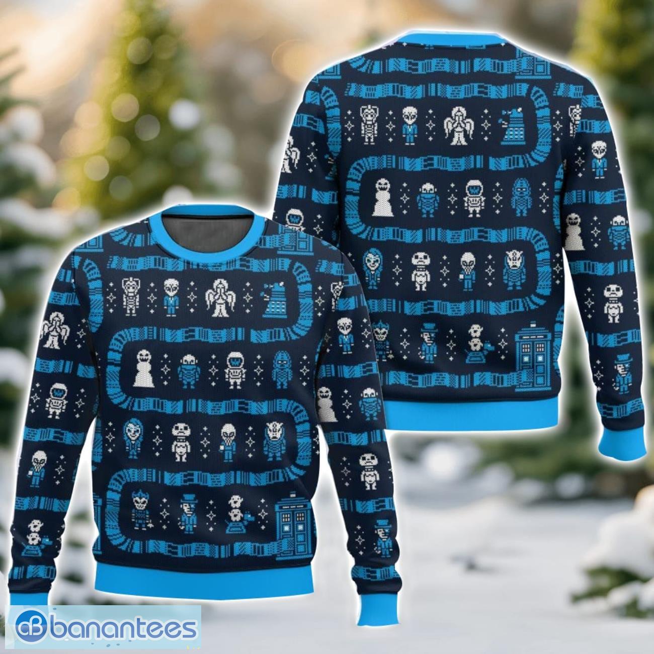 doctor who whos outside christmas ugly sweater 3d printed sweater christmas gift image Doctor Who, Who’s Outside Christmas Ugly Sweater 3D Printed Sweater Christmas Gift - Doctor Who, Who’s Outside Christmas Ugly Sweater-3