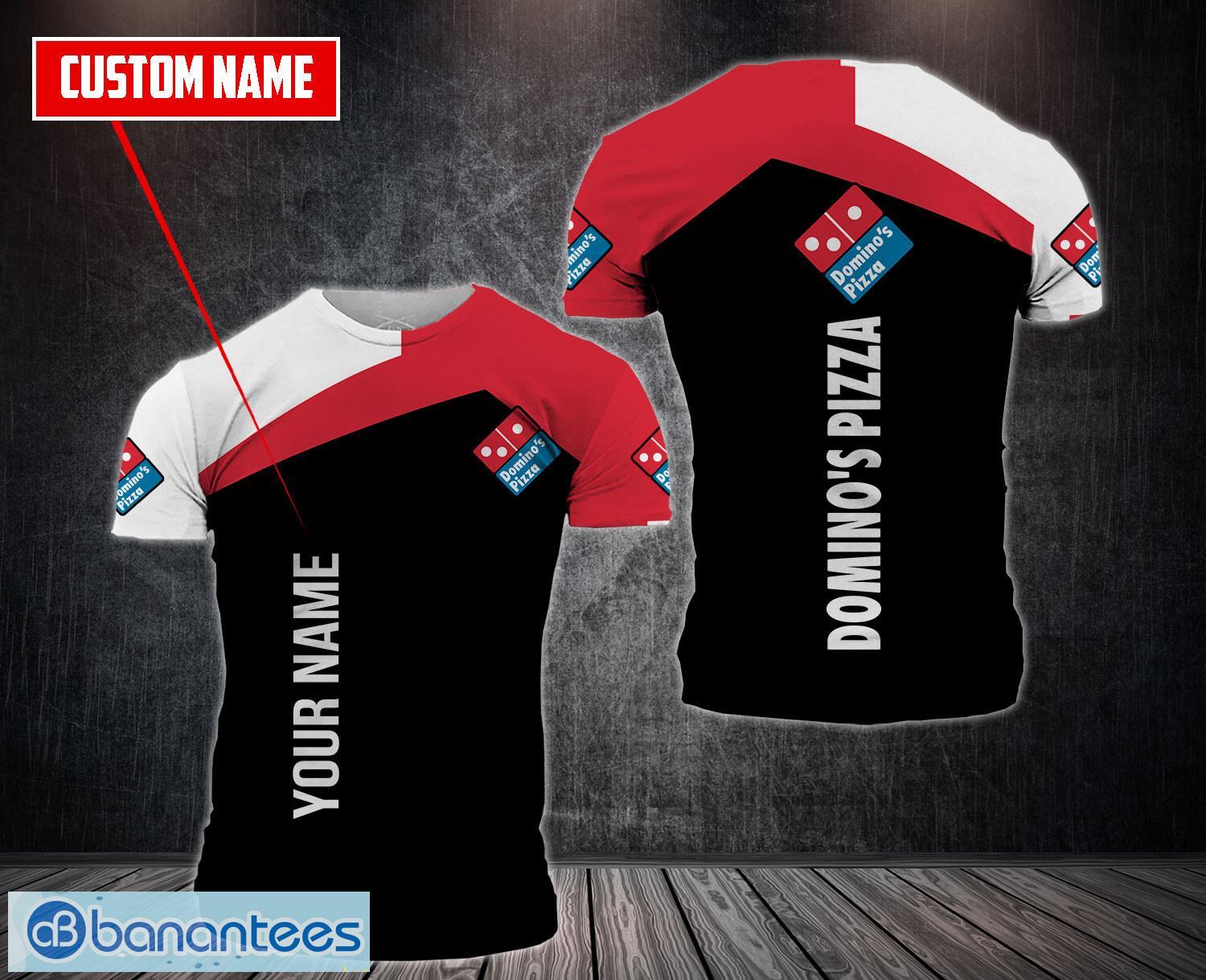 dominos pizza aop 3d t shirt for men and women custom name image domino's pizza AOP 3D T shirt For Men And Women Custom Name Product Photo