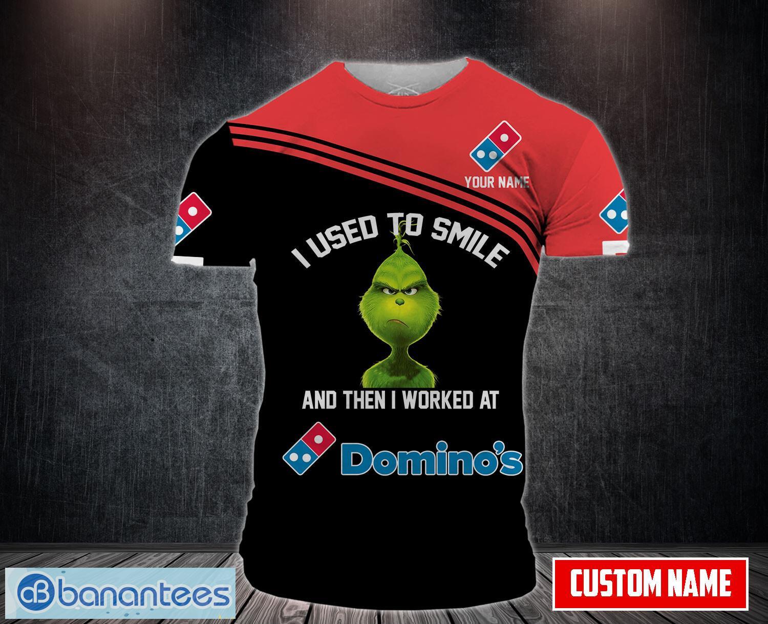 dominos pizza grinch aop 3d t shirt for men and women custom name image Domino's Pizza Grinch AOP 3D T shirt For Men And Women Custom Name Product Photo