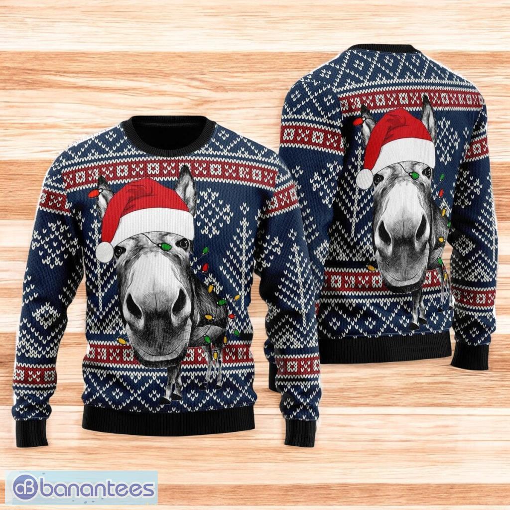 donkey funny christmas ugly christmas sweater for men and women image Donkey Funny Christmas Ugly Christmas Sweater For Men And Women Product Photo 1