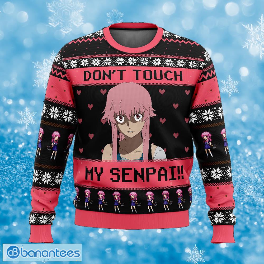 dont touch my senpai the future diary sleigh ugly christmas 3d sweater gift for men and women image Don’t Touch My Senpai!! The Future Diary Sleigh Ugly Christmas 3D Sweater Gift For Men And Women - Don’t Touch My Senpai!! The Future Diary Ugly Christmas Sweater Photo_1