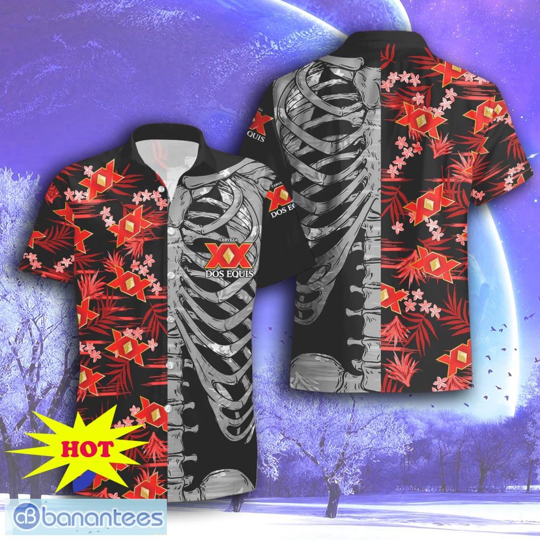 dos equis button skeleton hawaiian shirt short for men women image Dos Equis Button Skeleton Hawaiian Shirt & Short For Men Women Product Photo 1