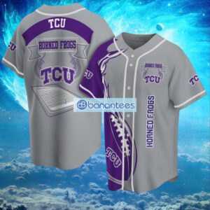 NCAA Tcu Horned Frogs Logo Design Fire Ball Baseball Jersey Shirt Full Print Product Photo 1