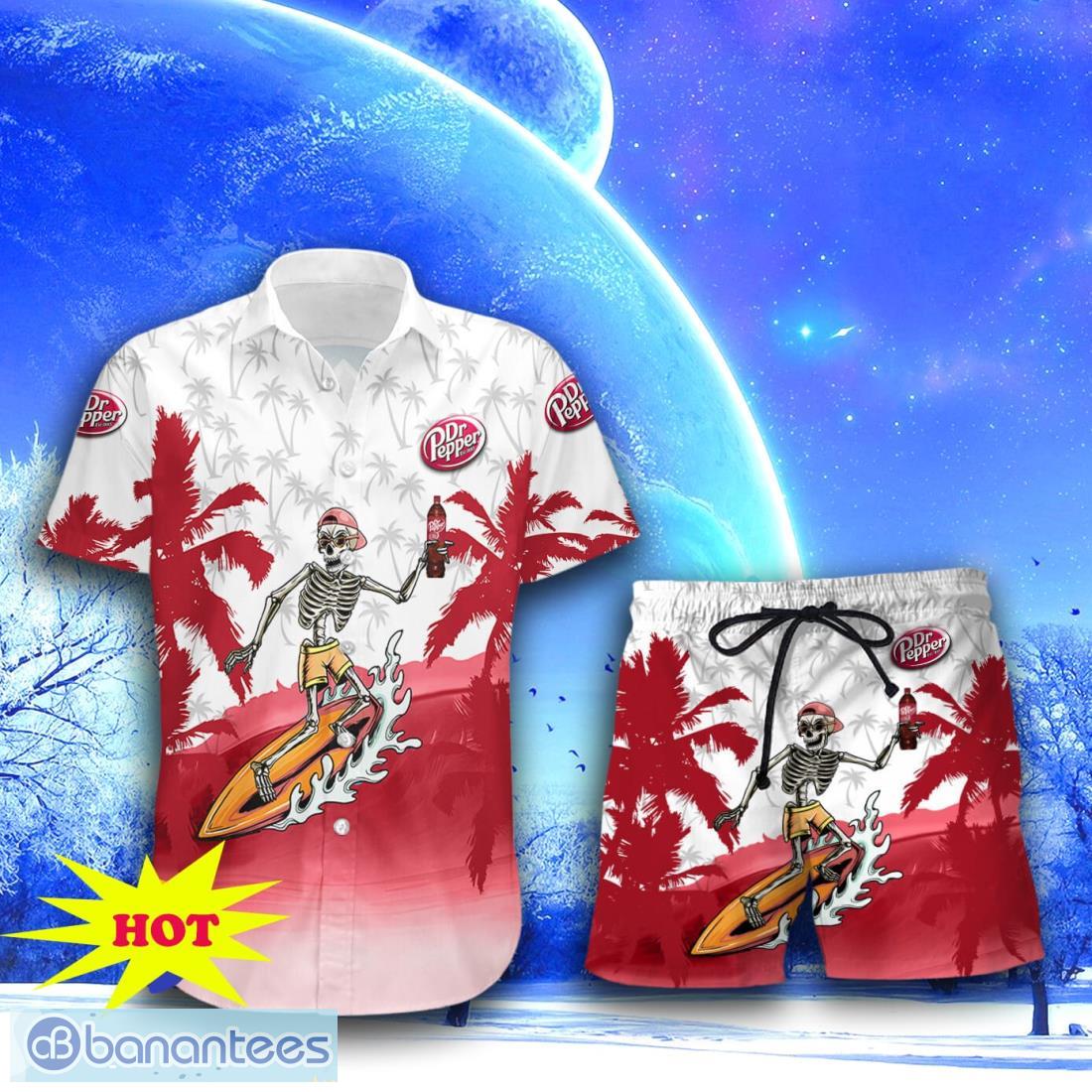 dr pepper skull hawaiian shirt short for men women 1 image Dr Pepper Skull Hawaiian Shirt & Short For Men Women Product Photo 2