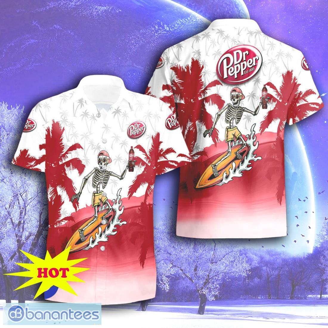 dr pepper skull hawaiian shirt short for men women image Dr Pepper Skull Hawaiian Shirt & Short For Men Women Product Photo 1