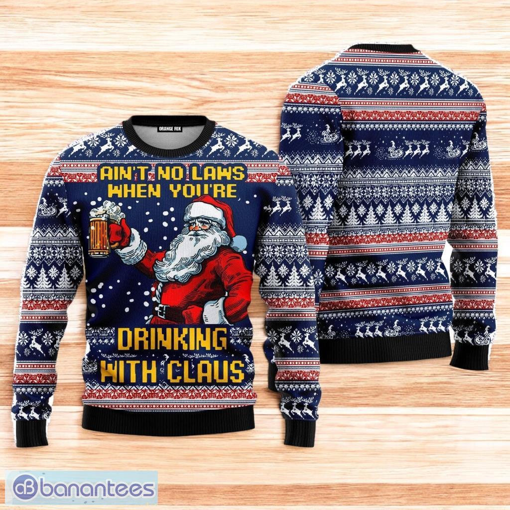drinking with claus ugly christmas sweater for men and women image Drinking With Claus Ugly Christmas Sweater For Men And Women Product Photo 1