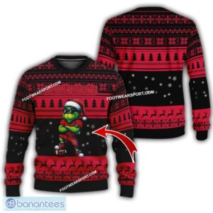 NCAA Rutgers Scarlet Knights Grinch Style Ugly Christmas Sweater AOP Gift For Adult - NCAA Rutgers Scarlet Knights New Grinch Ugly Christmas Sweater Photo 1
