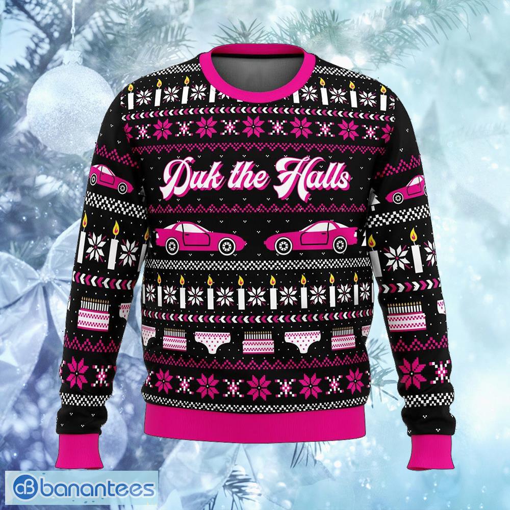 duk the halls sixteen candles fireplace ugly christmas sweater gift for men and women image Duk the Halls Sixteen Candles Fireplace Ugly Christmas Sweater Gift For Men And Women - Duk the Halls Sixteen Candles Ugly Christmas Sweater Photo_1