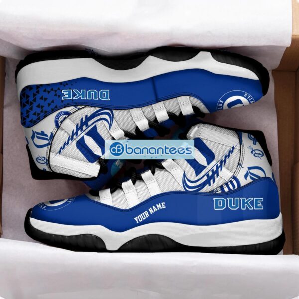 Duke Blue Devils Air Jordan 11 Sneakers Custom Name Special Shoes For Fans Product Photo 2