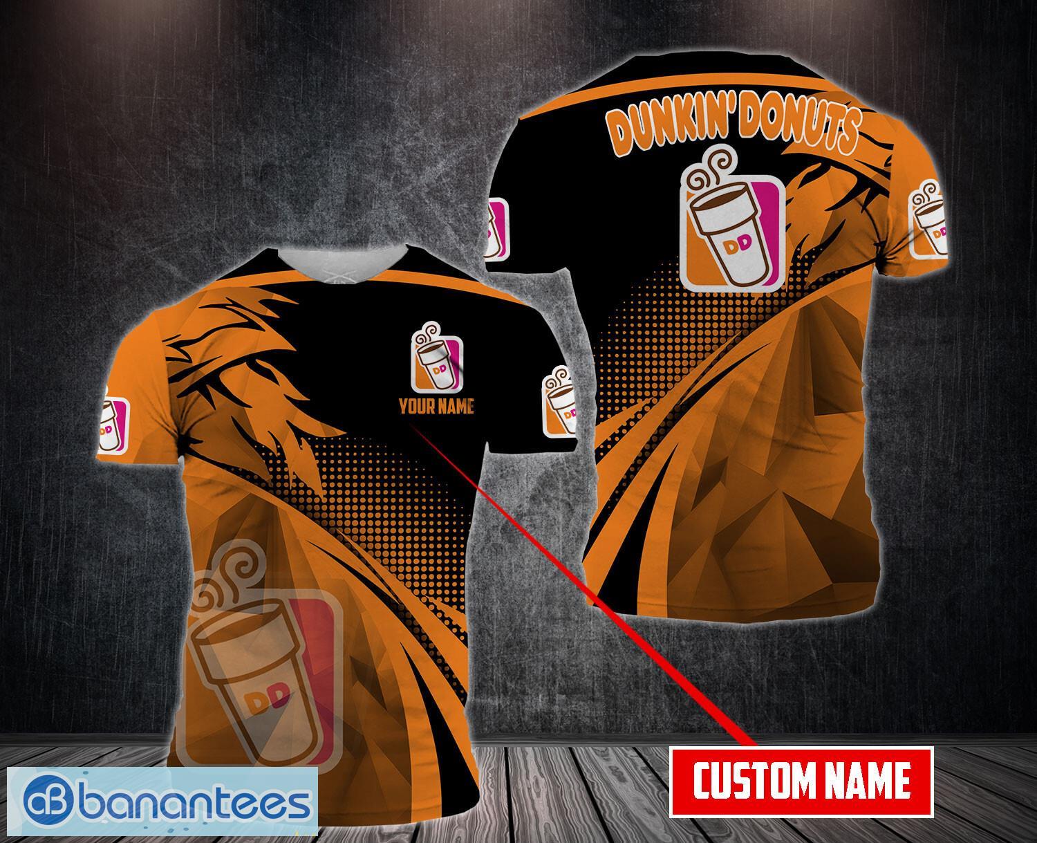 dunkin donuts 3d t shirt all printed custom name unisex t shirt image DUNKIN’ DONUTS 3D T-Shirt All Printed Custom Name Unisex T-Shirt Product Photo 1