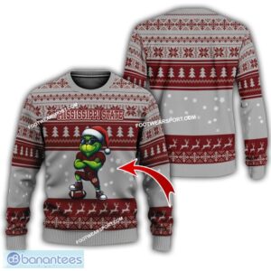 NCAA Mississippi State Bulldogs Player Grinch Knitted Xmas Sweater AOP Gift Holidays - NCAA Mississippi State Bulldogs New Grinch Ugly Christmas Sweater Photo 1
