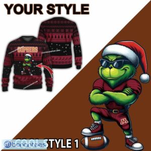 NCAA Minnesota Golden Gophers Grinch Football Ugly Sweater Gift For Christmas - NCAA Minnesota Golden Gophers New Grinch Ugly Christmas Sweater Photo 2
