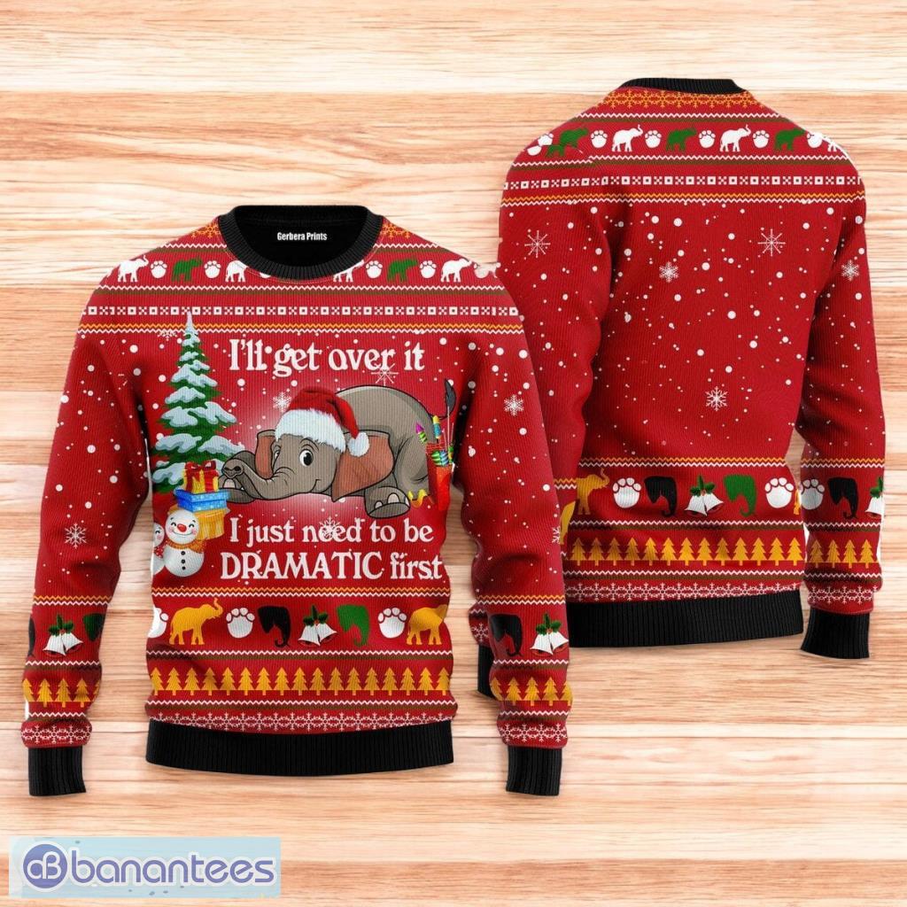 elephant i ll get over it ugly christmas sweater for men and women image Elephant I ‘ll Get Over It Ugly Christmas Sweater For Men And Women Product Photo 1