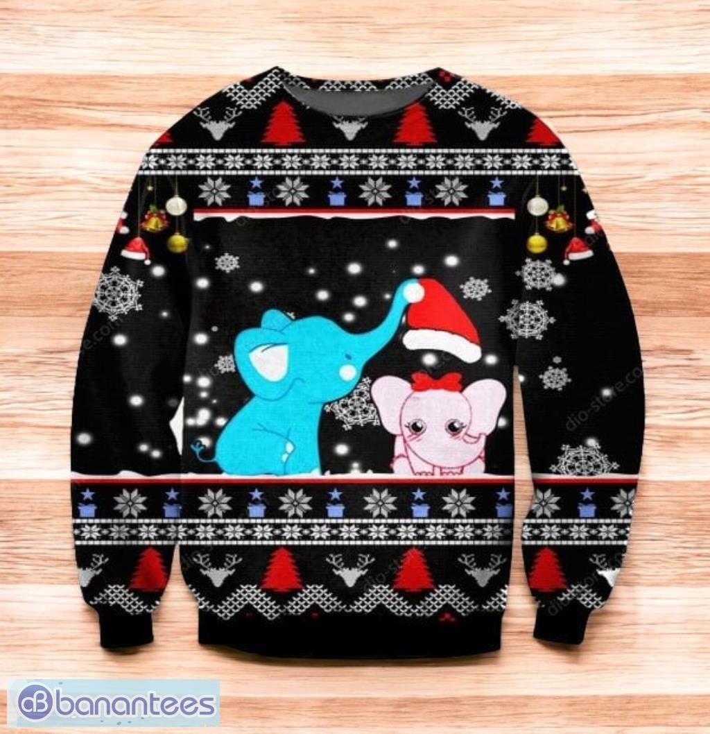 elephant merry christmas knitting pattern 3d print ugly sweatergift for men and women image Elephant Merry Christmas Knitting Pattern 3D Print Ugly SweaterGift For Men And Women Product Photo 1