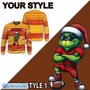 NCAA Louisville Cardinals Player Grinch Knitted Xmas Sweater Gift Holidays - NCAA Louisville Cardinals New Grinch Ugly Christmas Sweater Photo 2