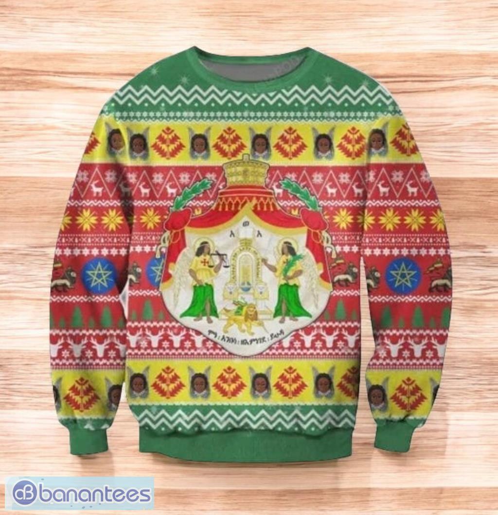 ethiopia 3d print knitting pattern christmas ugly sweatergift for men and women image Ethiopia 3D Print Knitting Pattern Christmas Ugly SweaterGift For Men And Women Product Photo 1