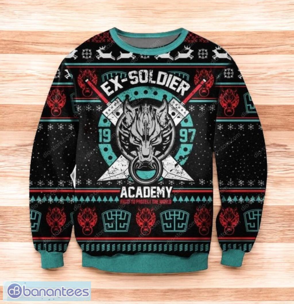 ex soldier final fantasy 3d print ugly christmas sweatergift for men and women image Ex-Soldier Final Fantasy 3D Print Ugly Christmas SweaterGift For Men And Women Product Photo 1