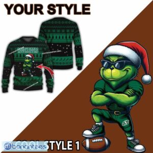 CFL Saskatchewan Roughriders Player Grinch Ugly Xmas Sweater Gift Holidays - CFL Saskatchewan Roughriders New Grinch Ugly Christmas Sweater Photo 2