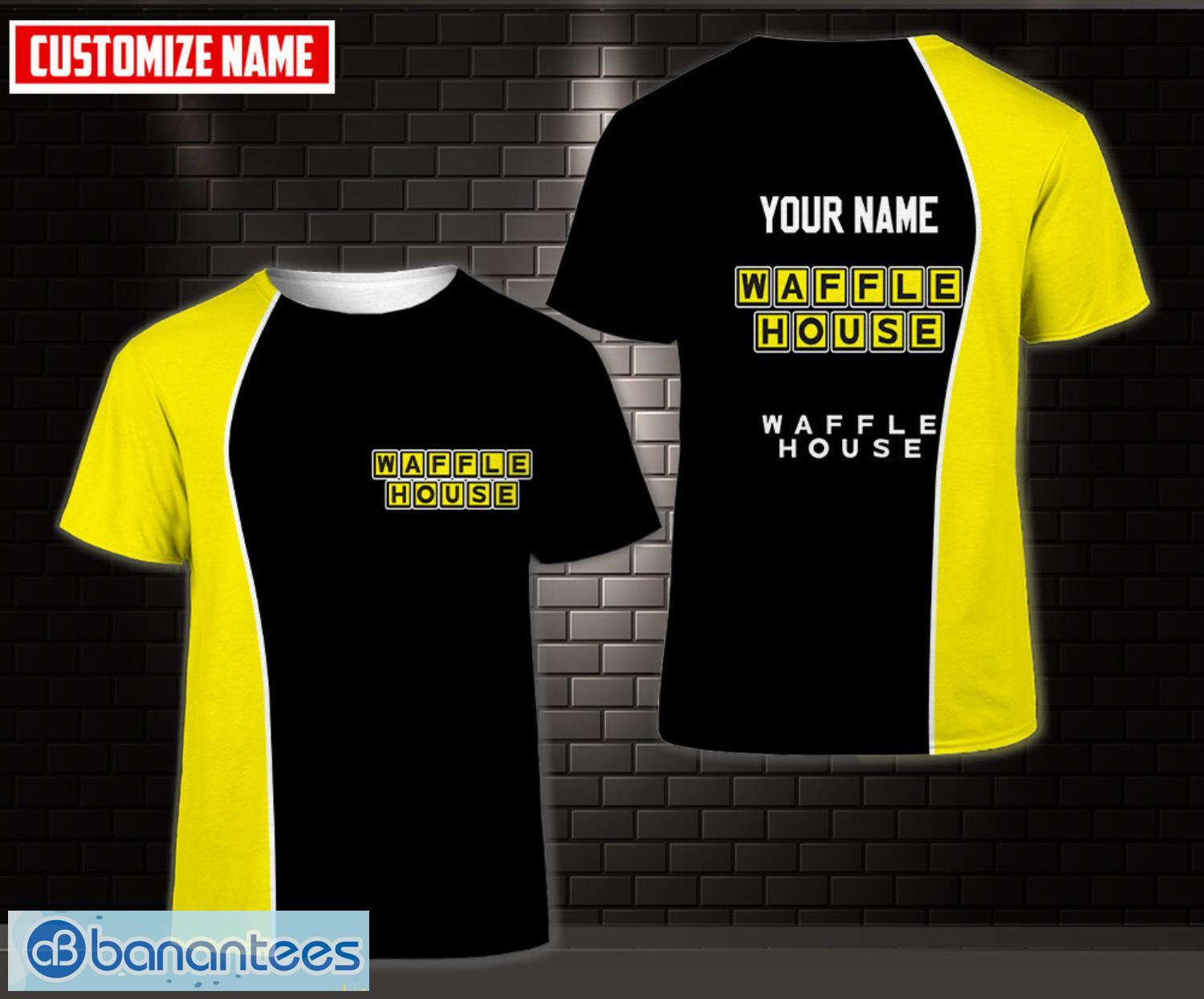 fleece waffle house aop 3d t shirt for men and women custom name image Fleece waffle house AOP 3D T-shirt For Men And Women Custom Name Product Photo 1