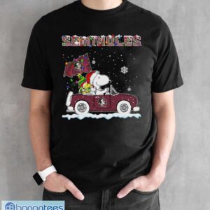 Florida State Seminoles Snoopy And Woodstock Driving Car Cute Snoopy Limited Edition Shirt - Black Unisex T-Shirt