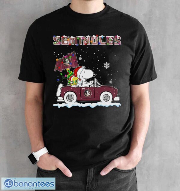 Florida State Seminoles Snoopy And Woodstock Driving Car Cute Snoopy Limited Edition Shirt - Black Unisex T-Shirt