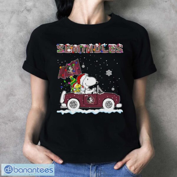 Florida State Seminoles Snoopy And Woodstock Driving Car Cute Snoopy Limited Edition Shirt - Ladies T-Shirt