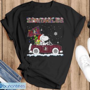 Florida State Seminoles Snoopy And Woodstock Driving Car Cute Snoopy Limited Edition Shirt - Black T-Shirt