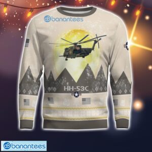 HH-53C Super Jolly Green Giant HH53C All Printed Aircraft Moonlight Ugly Christmas Sweater Christmas Gift Product Photo 2