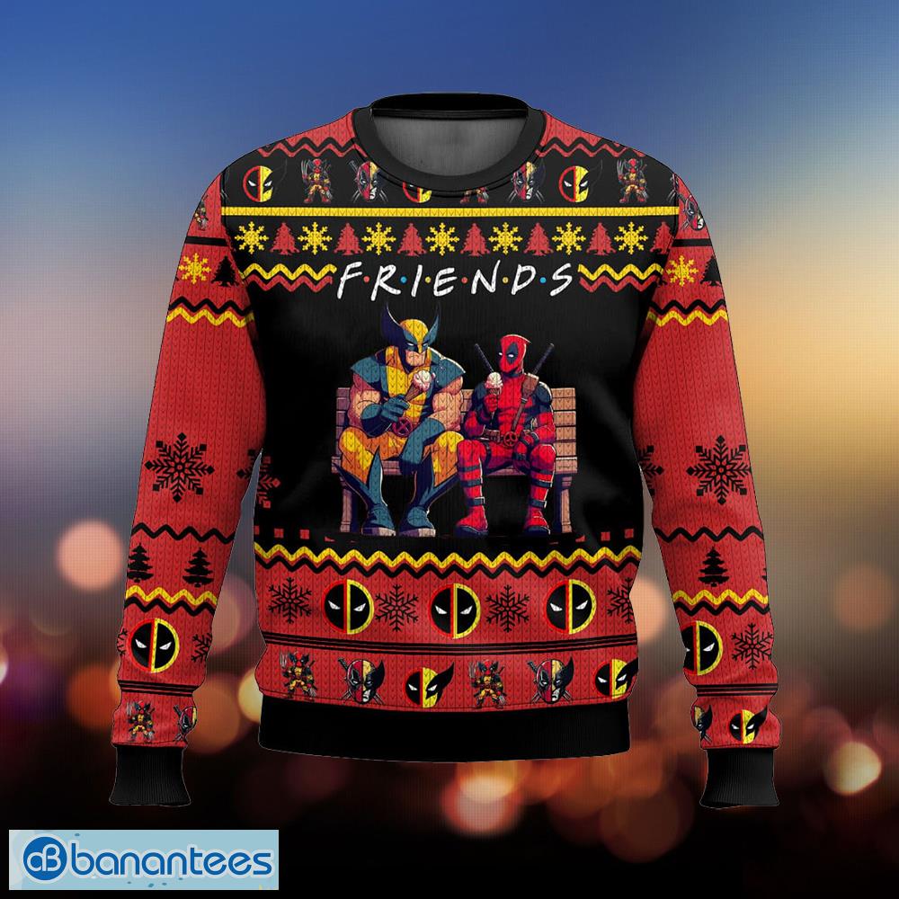 friends deadpool wolverine ugly sweater ribbed ugly christmas sweater gift for adult image F.R.I.E.N.D.S Deadpool Wolverine Ugly Sweater Ribbed Ugly Christmas Sweater Gift For Adult - F.R.I.E.N.D.S Deadpool Wolverine Ugly Sweater Photo_1