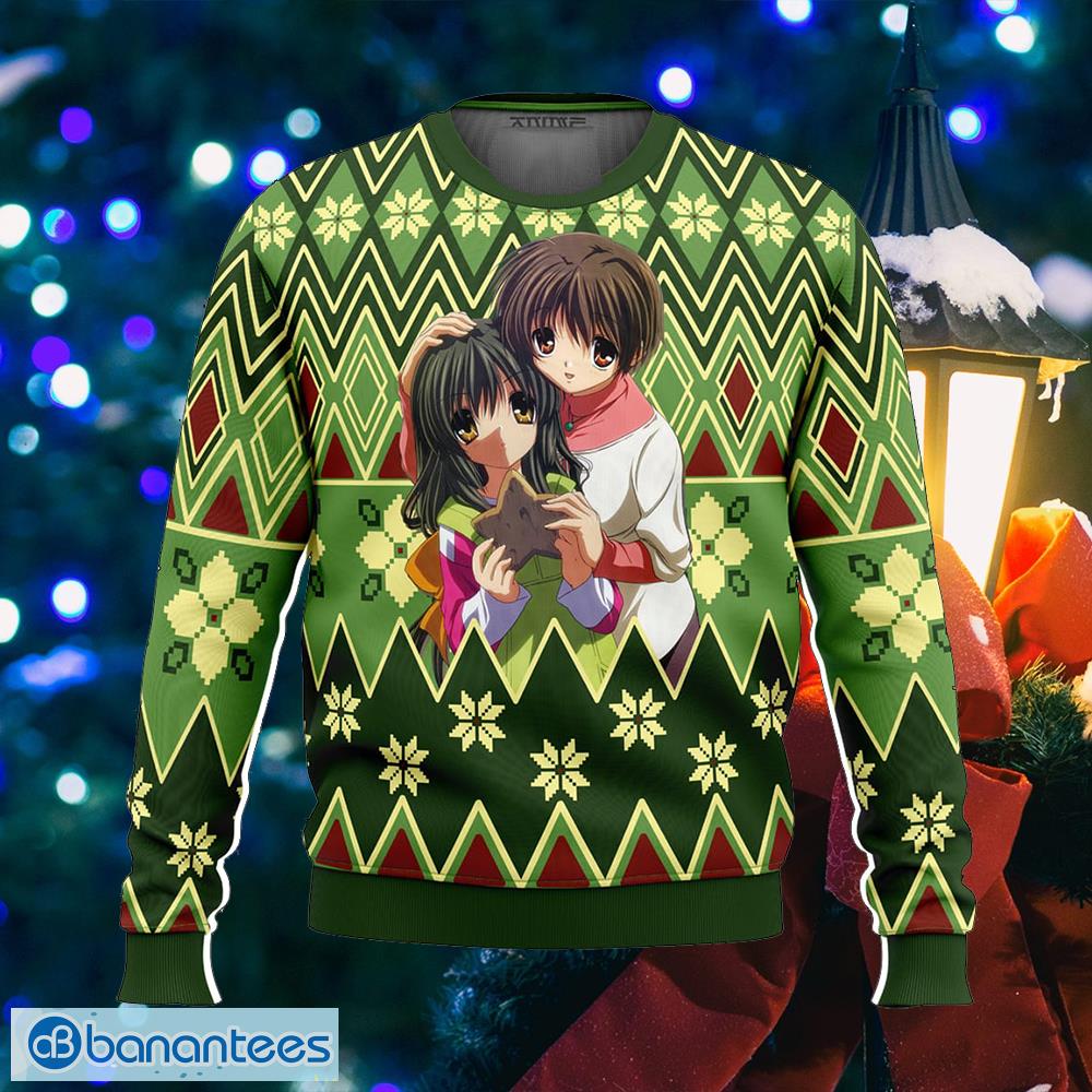 fuuko and kouko christmas clannad traditional ugly christmas sweater gift for men and women image Fuuko and Kouko Christmas Clannad Traditional Ugly Christmas Sweater Gift For Men And Women - Fuuko and Kouko Christmas Clannad Ugly Christmas Sweater Photo_1