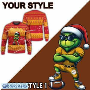 NFL Pittsburgh Steelers Grinch Style Knitted Christmas Sweater Gift For Adult - NFL Pittsburgh Steelers New Grinch Ugly Christmas Sweater Photo 2