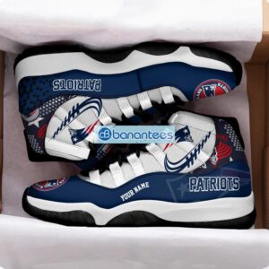New England Patriots Air Jordan 11 Sneakers Custom Name Special Shoes For Fans Product Photo 2