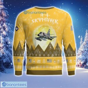 A-4 Skyhawk A4 Aircraft Moonlight 3D Print Ugly Christmas Sweater Christmas Gift Yellow Color Sweater Product Photo 2