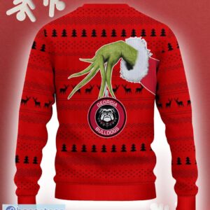 Georgia Bulldogs Grinch Driving Funny 3D Ugly Christmas Sweater For Men Women - Georgia Bulldogs Christmas Sweater Grinch Driving Photo 3