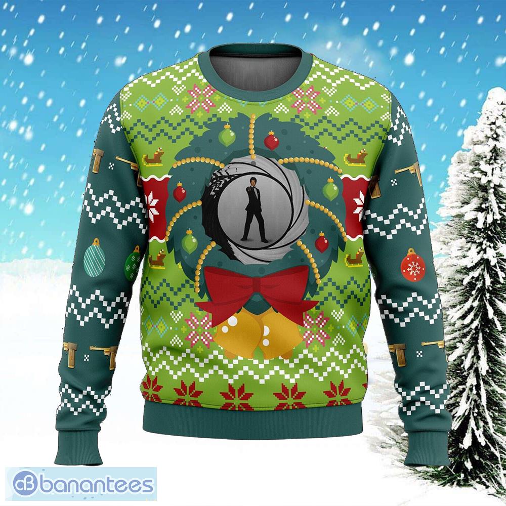 golden eye v2 accessory knitted christmas sweater aop gift holidays image Golden Eye v2 Accessory Knitted Christmas Sweater AOP Gift Holidays - Golden Eye v2 Ugly Christmas Sweater Photo_1