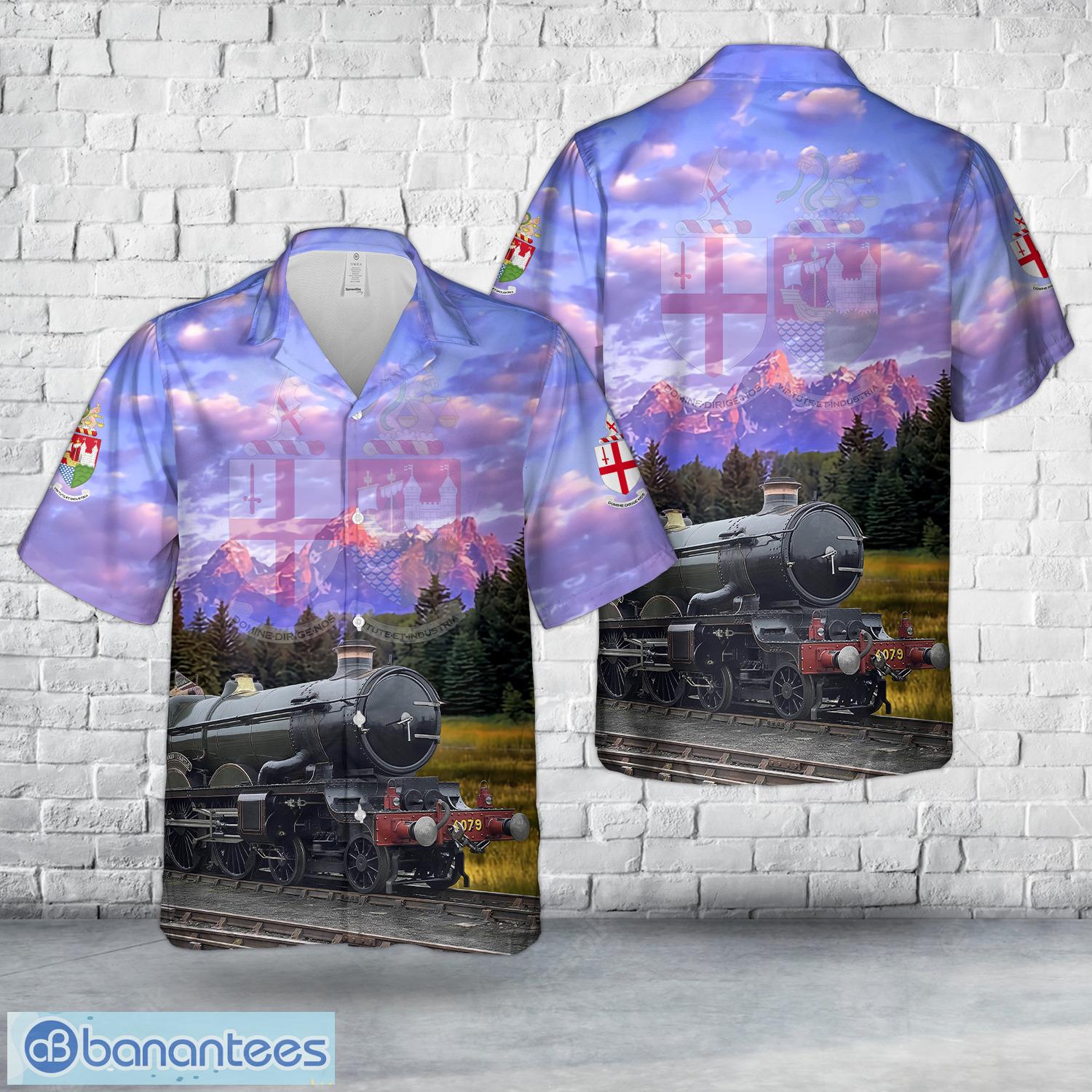 great western railway gwr 4079 pendennis castle from the gwr 4073 castle class hawaiian shirt image Great Western Railway (GWR) 4079 Pendennis Castle from the GWR 4073 Castle Class Hawaiian Shirt - Great Western Railway (GWR) 4079 Pendennis Castle from the GWR 4073 Castle Class Hawaiian Shirt-1