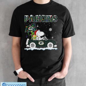 Green Bay Packers Snoopy And Woodstock Driving Car Cute Snoopy Limited Edition Shirt - Black Unisex T-Shirt