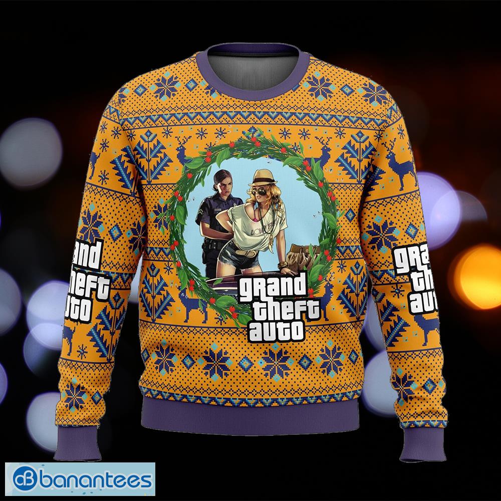gta grand theft auto textile ugly christmas sweater gift holidays image GTA Grand Theft Auto Textile Ugly Christmas Sweater Gift Holidays - GTA Grand Theft Auto Ugly Christmas Sweater Photo_1