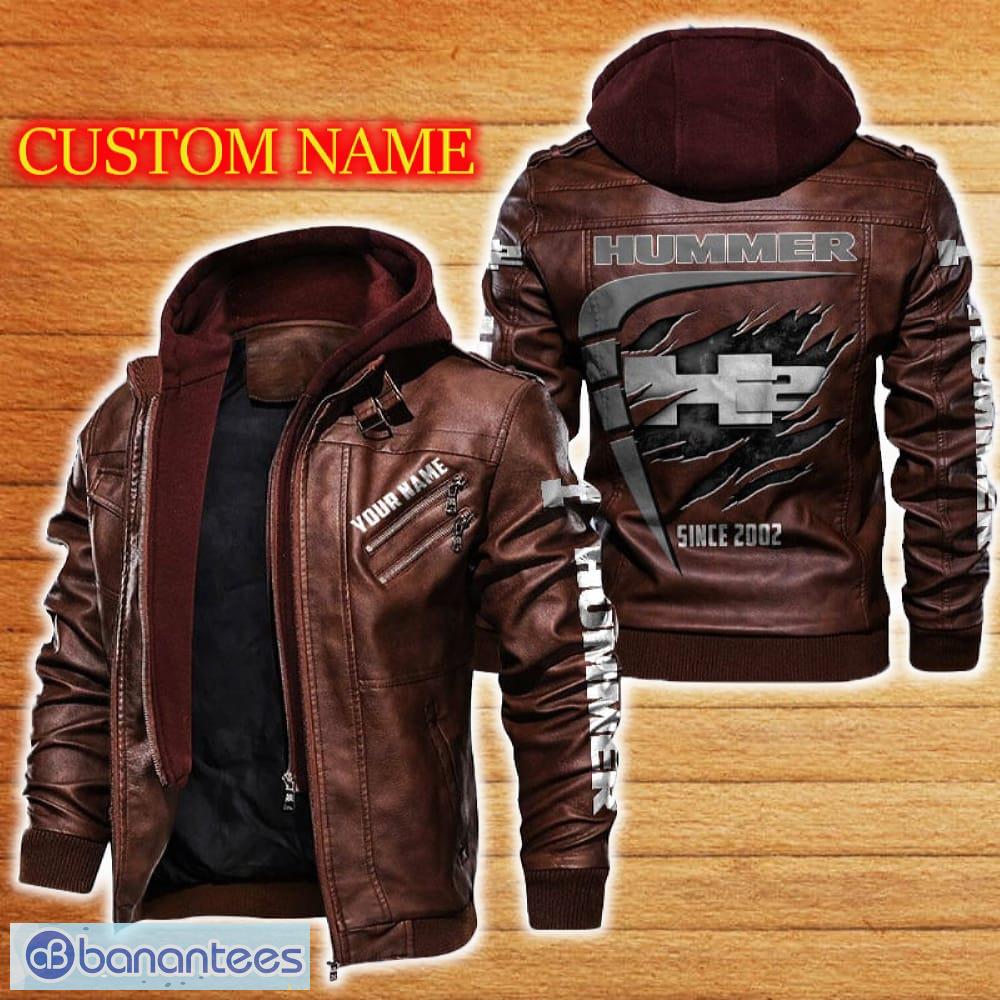 h2 hummer leather jacket black and brown color car logo trending all over print gift fans custom name 1 image H2 Hummer Leather Jacket Black And Brown Color Car Logo Trending All OVer Print Gift Fans Custom Name - H2 Hummer Leather Jacket Car For Fans_2