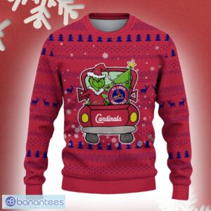 St. Louis Cardinals Grinch Driving Funny 3D Ugly Christmas Sweater For Men Women - St. Louis Cardinals Christmas Sweater Grinch Driving Photo 2
