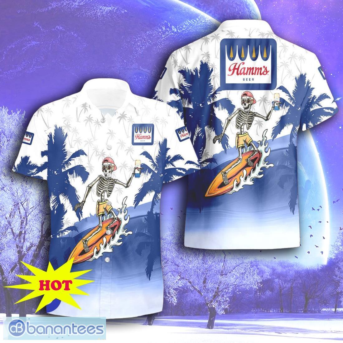 hamms beer skull hawaiian shirt short for men women image Hamm's Beer Skull Hawaiian Shirt & Short For Men Women Product Photo