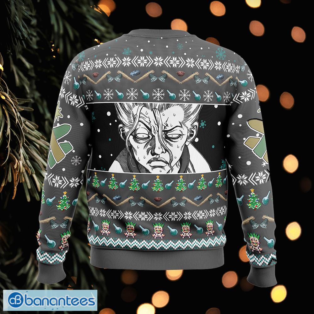 hang on is today christmas dr stone tradition ugly xmas sweater gift for men and women 1 image Hang On, Is Today Christmas! Dr. Stone Tradition Ugly Xmas Sweater Gift For Men And Women - Hang On, Is Today Christmas! Dr. Stone Ugly Christmas Sweater Photo_2