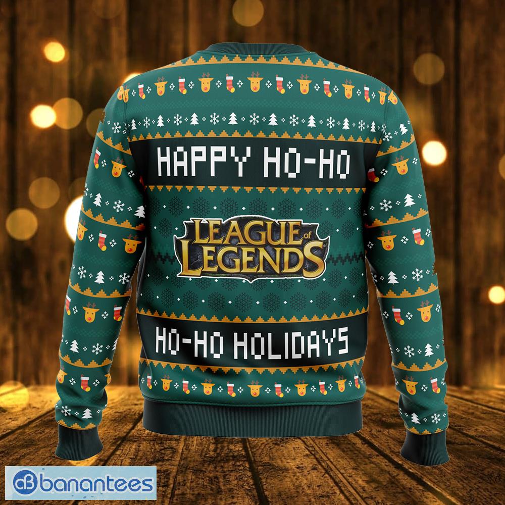 happy ho ho ho holidays league of legends gift ugly christmas 3d sweater gift for adult 1 image Happy Ho-Ho-Ho Holidays League of Legends Gift Ugly Christmas 3D Sweater Gift For Adult - Happy Ho-Ho-Ho Holidays League of Legends Ugly Christmas Sweater Photo_2