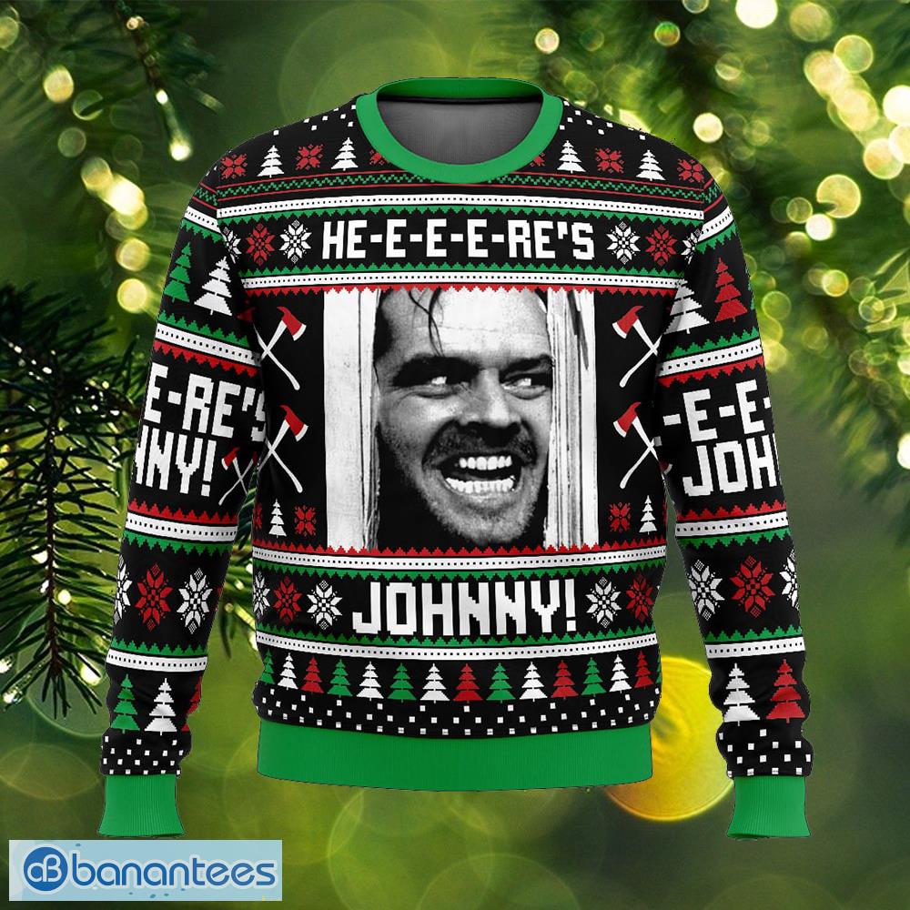 heres johnny the shining apparel ugly christmas sweater gift for adult image Here’s Johnny The Shining Apparel Ugly Christmas Sweater Gift For Adult - Here’s Johnny The Shining Ugly Christmas Sweater Photo_1