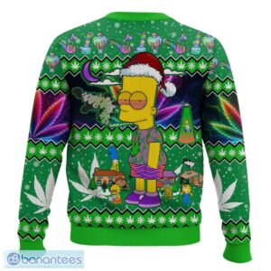 The Simpsons family Brat chilling 420 Limited Edition Xmas Ugly Sweater AOP Gift For Men And Women - The Simpsons family Brat chilling 420 Ugly Chritsmas Sweater Photo 2