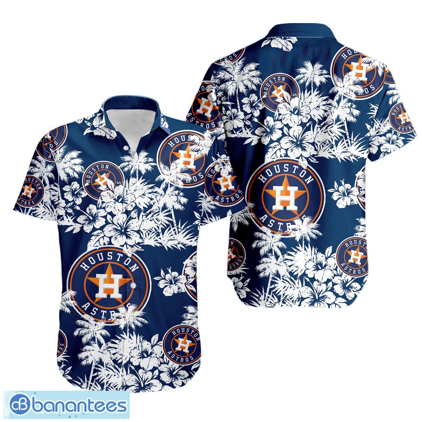 houston astros tropical hawaii style short sleeve hawaiian shirt image Houston Astros Tropical Hawaii Style Short Sleeve Hawaiian Shirt Product Photo 1